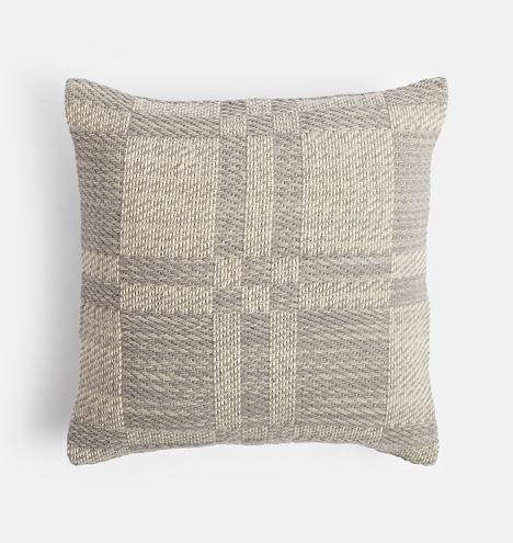 Handwoven Wool Check Pillow Cover - Image 1