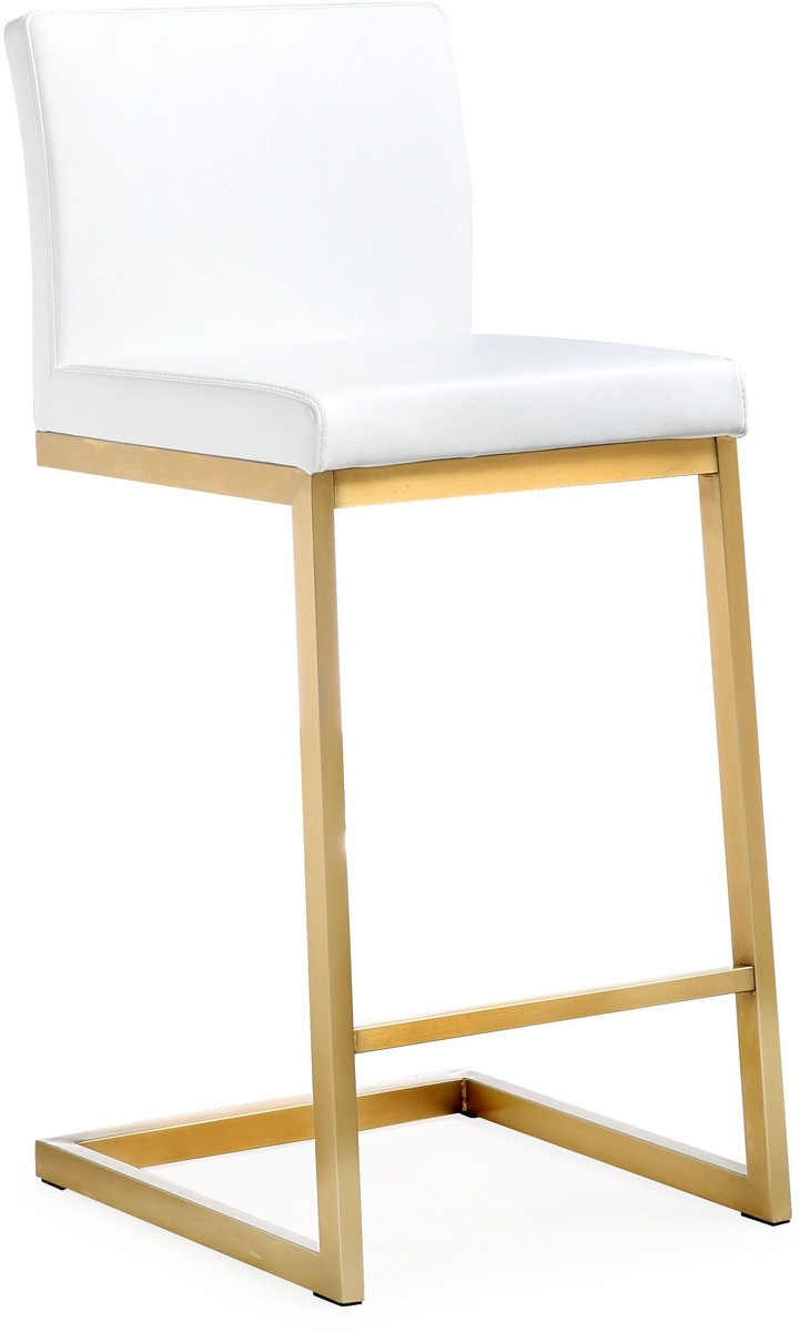 Parma White Gold Steel Counter Stool (Set of 2) - Image 0