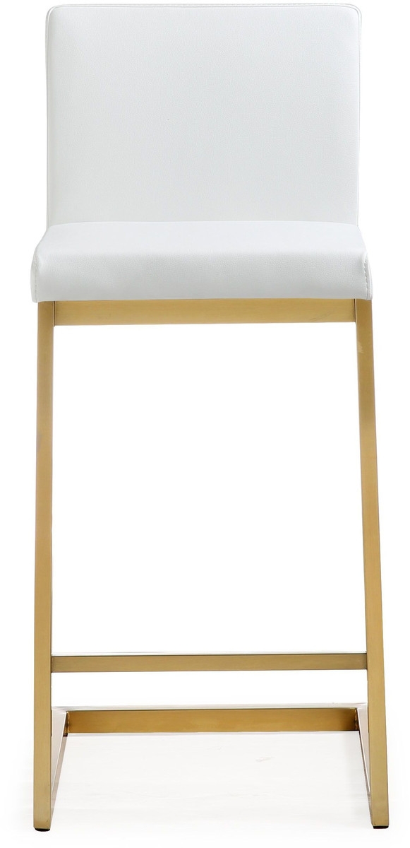 Parma White Gold Steel Counter Stool (Set of 2) - Image 1