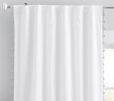 Cotton Pom Blackout Panel, 84", Gray - Image 0