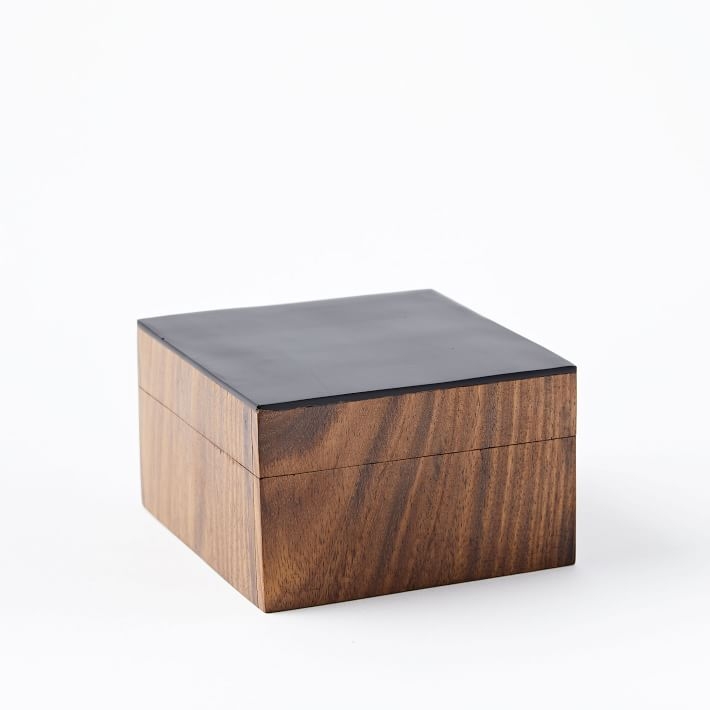 Wood + Black Decorative Box - Small - Image 0