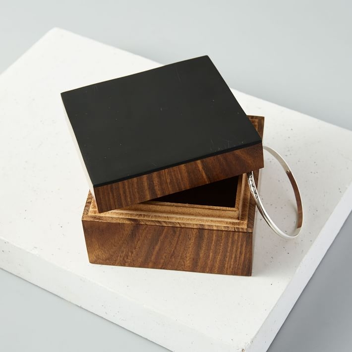Wood + Black Decorative Box - Small - Image 1