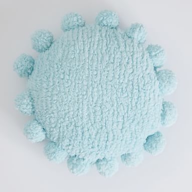 Cozy Pom Pillow, 14" round, Powdered Blush - Image 1