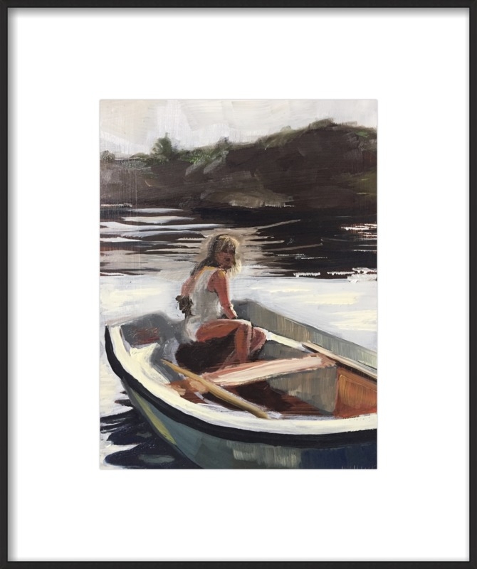 Girl in a boat, 15" x 18" - Image 0