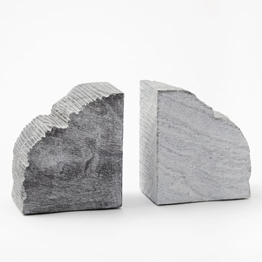 Rough Cut Stone Bookends, set of 2 - Image 1