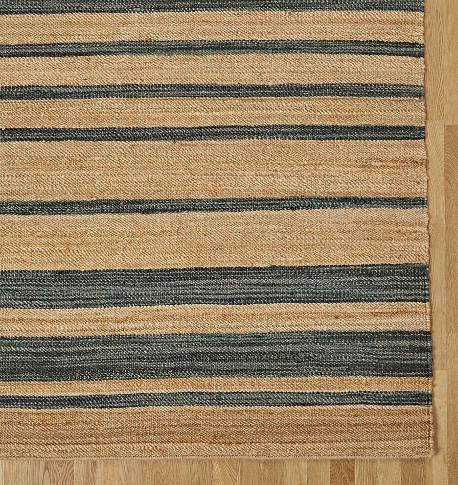 Striped Flatweave Jute Rug - Image 1