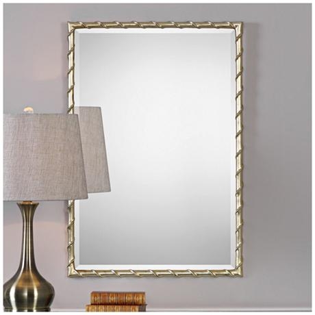 Laden Antiqued Silver Leaf 22" x 32" Wall Mirror - Image 1