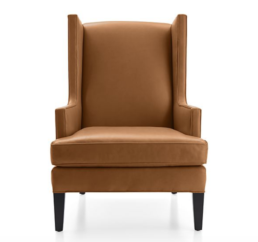 Luxe Leather Wingback Chair - Image 0