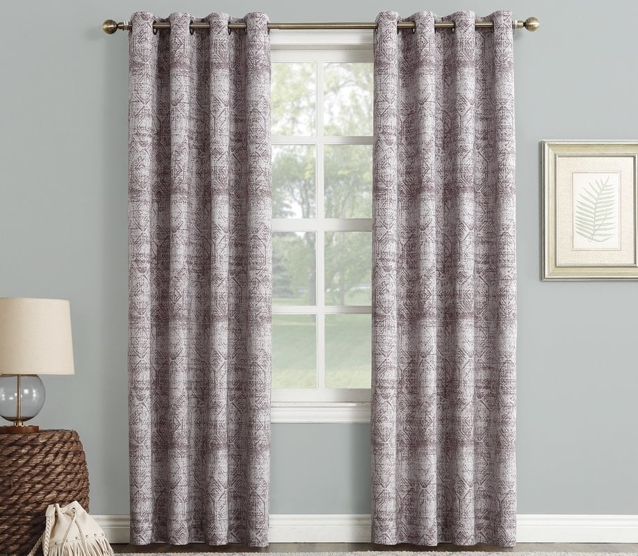 Darren Distressed Damask Max Blackout Thermal Grommet Single Curtain Panel, 50" x 95" - Image 0