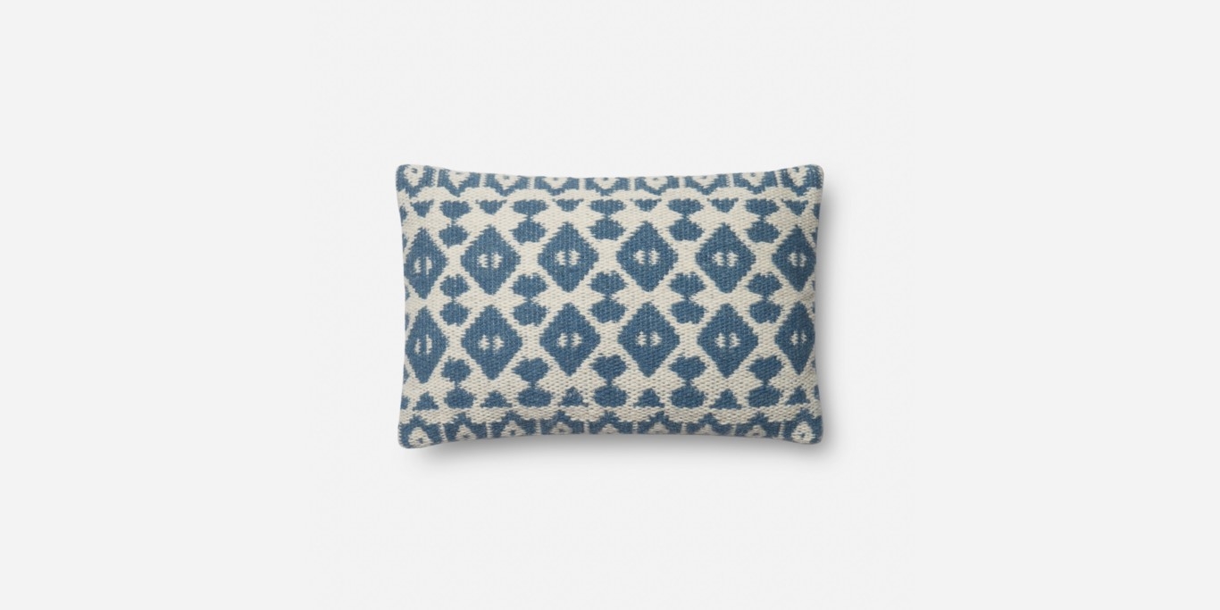 P1064 MH NAVY / IVORY Pillow - 13" x 21" - Poly Insert - Image 0