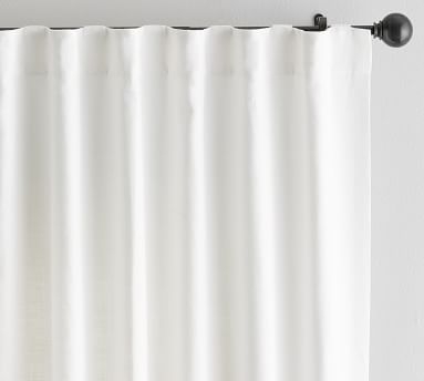 Belgian Linen Drape, Unlined, 50 x 108", White - Image 1