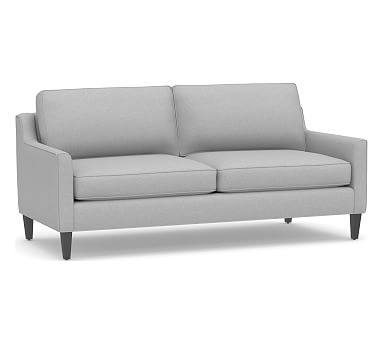Beverly Upholstered Sofa 80", Polyester Wrapped Cushions, Brushed Crossweave Light Gray - Image 1