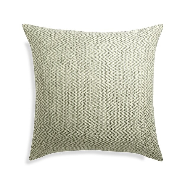 Remi 23" Green Pattern Pillow with Feather-Down Insert - Image 1