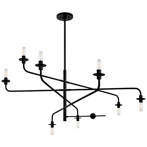 Sonneman Atelier 60" Wide Satin Black Pendant Light - Image 0