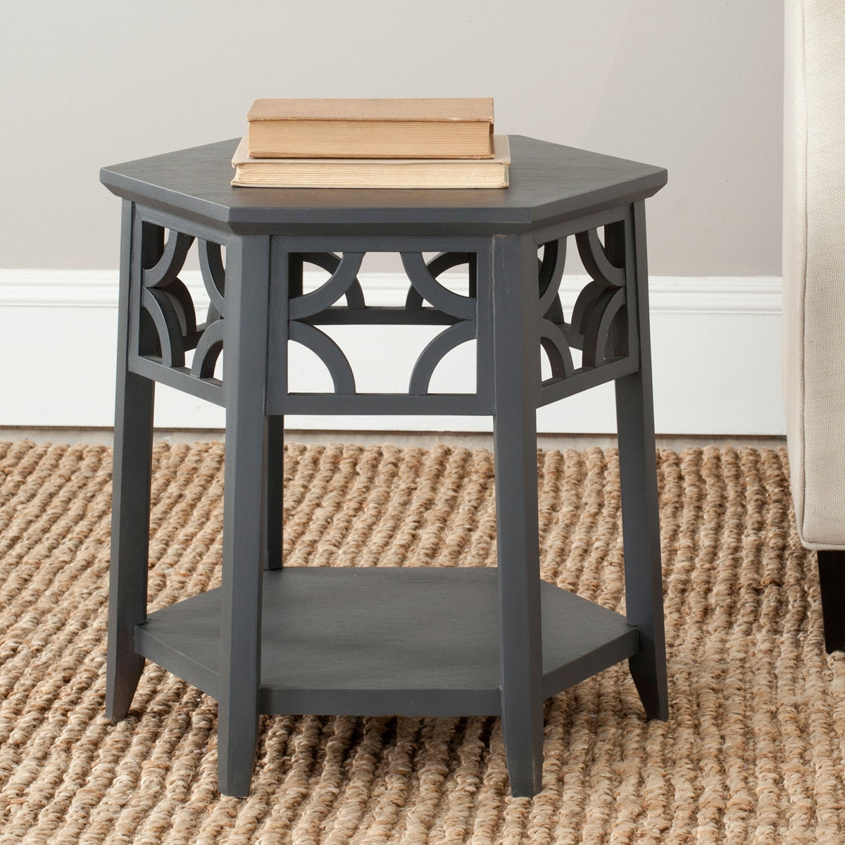 Connr Hexagon End Table - Charcoal Grey - Arlo Home - Image 1