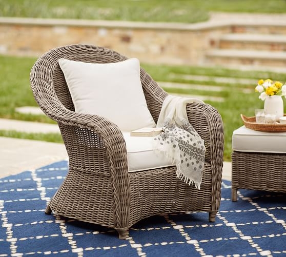Torrey All-Weather Wicker Roll Arm Occasional Chair, Natural - Image 1