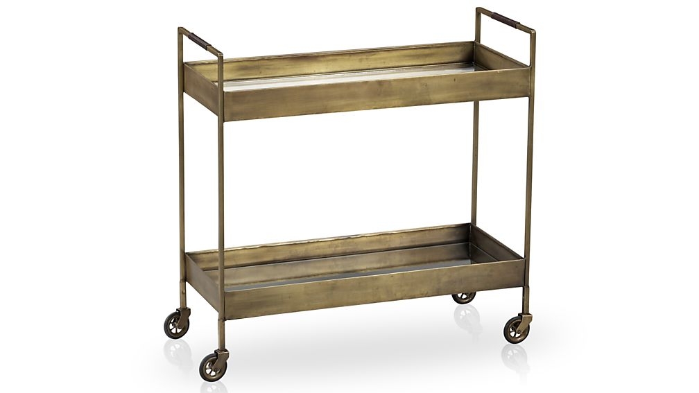 Libations Antique Brass Bar Cart - Image 0