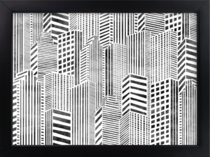 Linear City - 7"x5"- Black Wood frame - Image 0