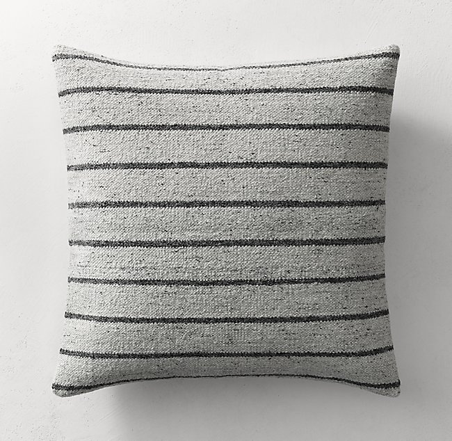 BEN SOLEIMANI TEXTURED WOOL PINSTRIPE PILLOW COVER - SQUARE - Image 0