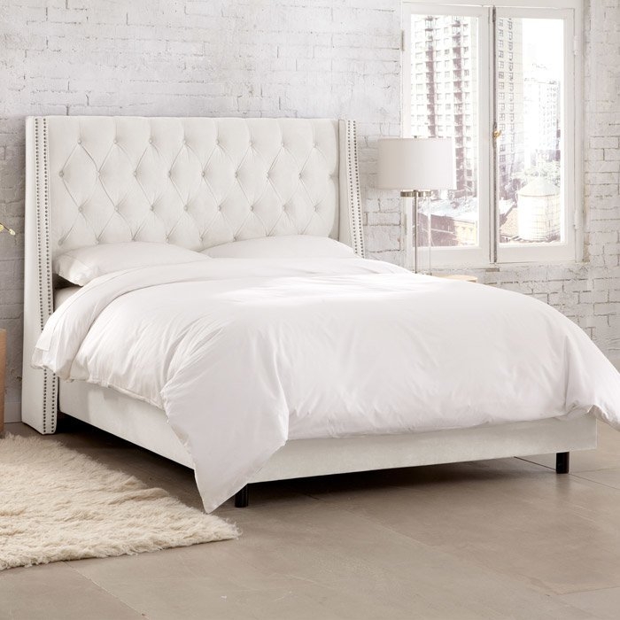 Beesley Upholstered Panel Bed - King - Steel Gray Velvet - Image 0