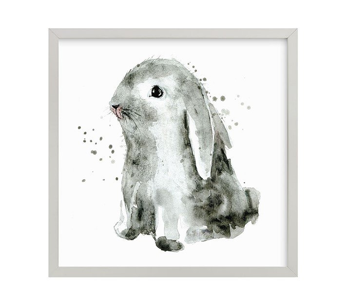 Bunny 1 Wall Art By Minted® - 16" x 16" - Gray - Image 0