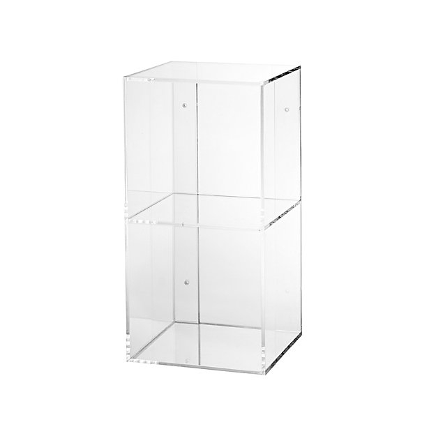 Now You See It Clear Acrylic 2-Bin Floating Shelf Bookcase - Image 1