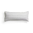 CHARCOAL AND IVORY STRIPED LINEN LUMBAR PILLOW COVER - Image 0