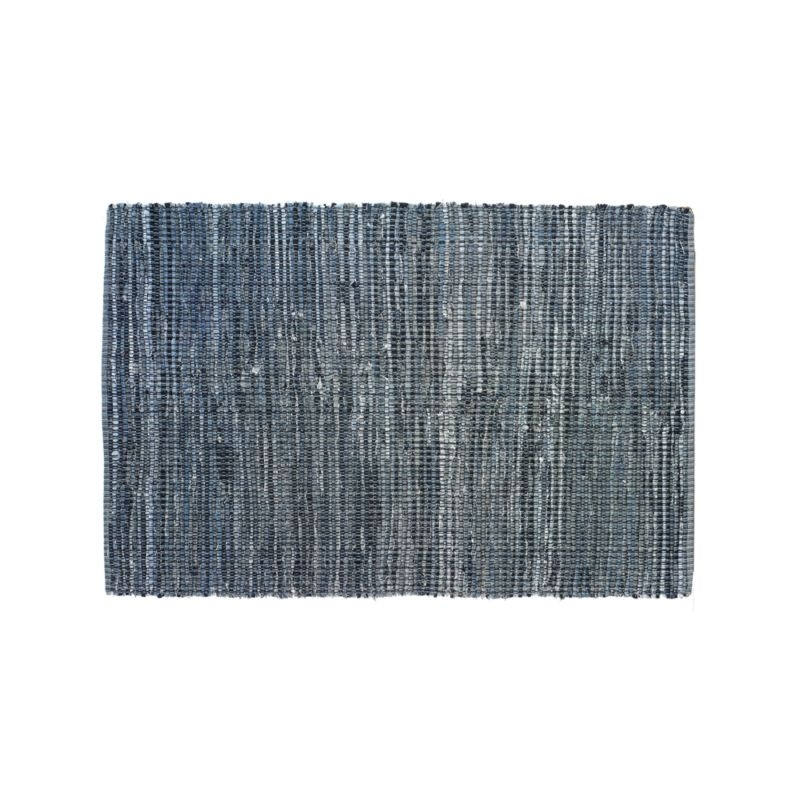 8 x 10' True Blue Rag Rug - Image 4