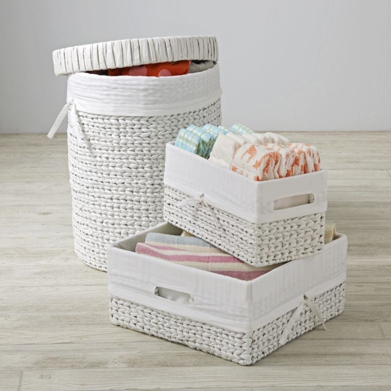 Large Natural Wicker Changing Table Basket with Handles - Image 5