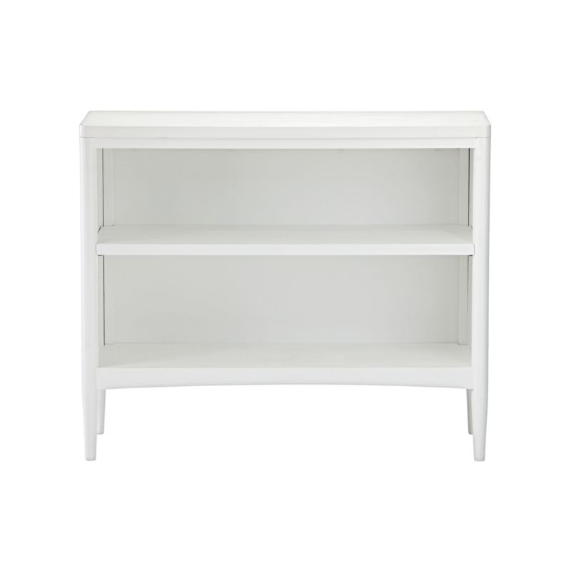 Hampshire Small White Wood 2-Shelf Bookcase - Image 1