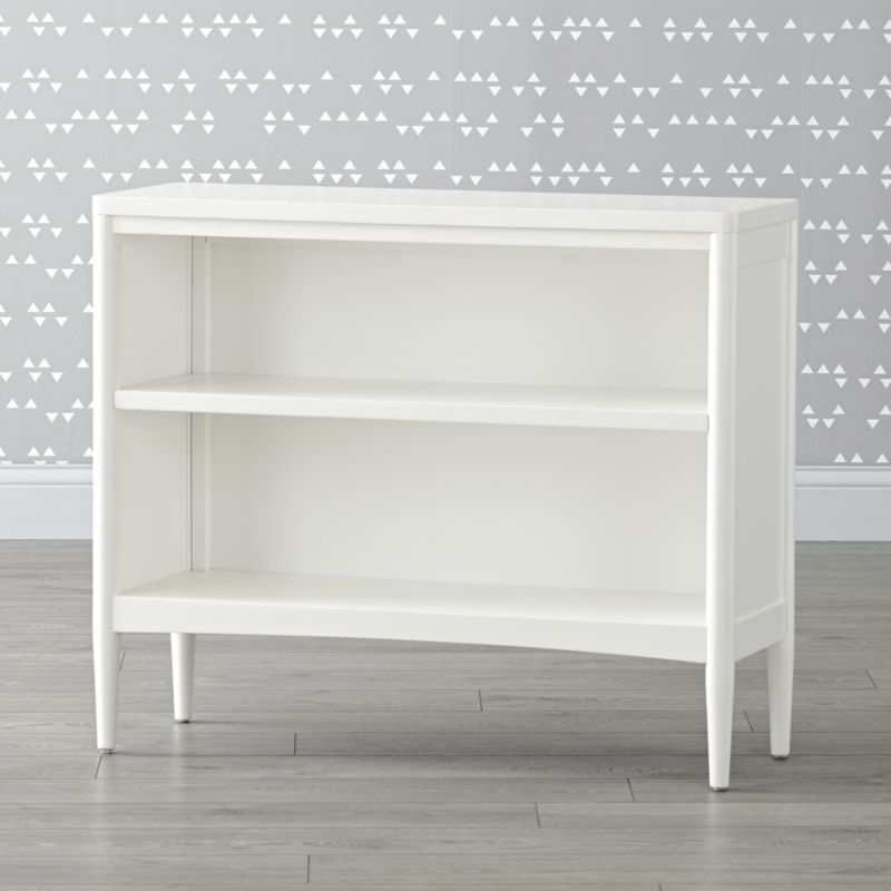 Hampshire Small White Wood 2-Shelf Bookcase - Image 3