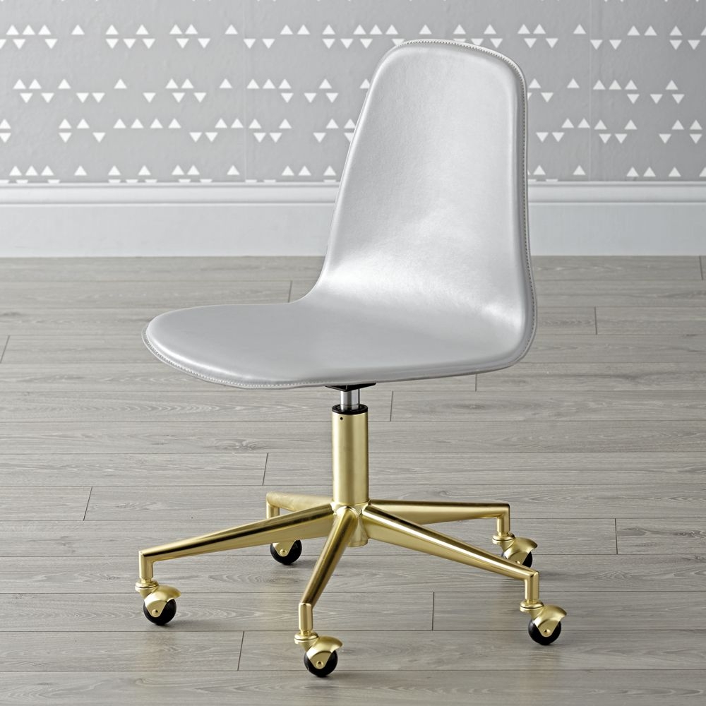 Kids Class Act Light Grey & Gold Desk Chair - Image 0