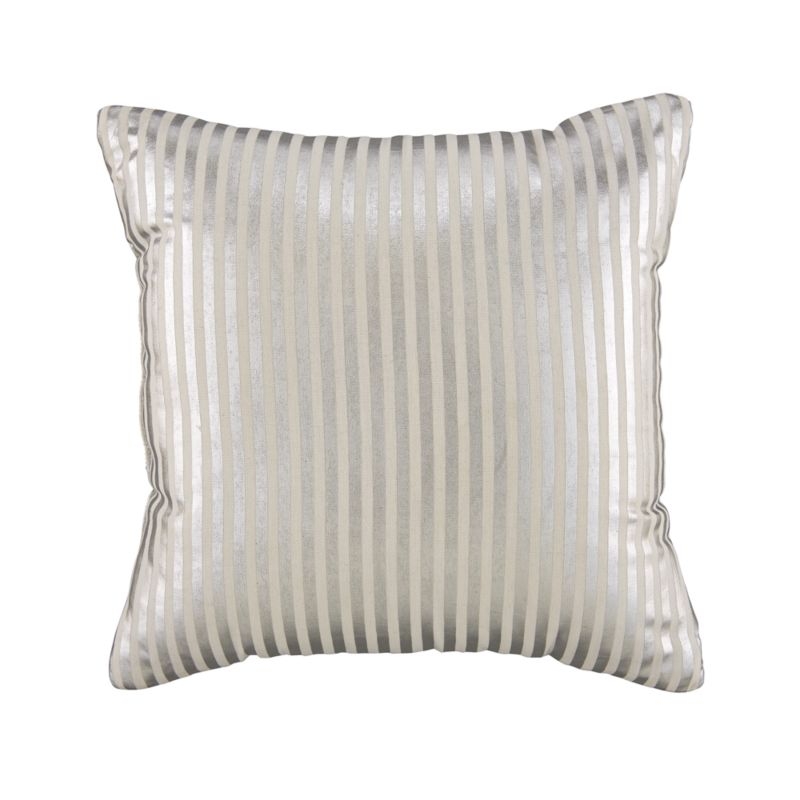 Silver Pinstripe Throw Pillow - Image 3