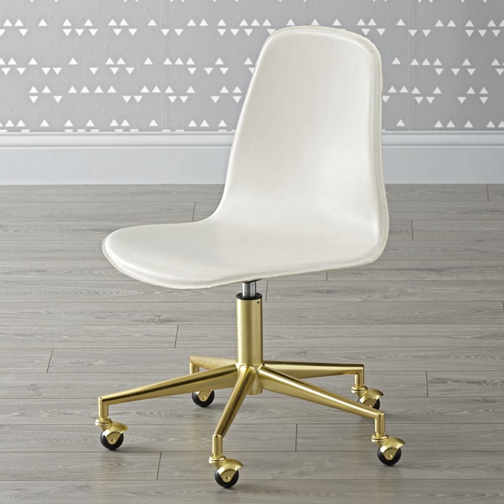 Kids Class Act White and Gold Desk Chair - Image 0