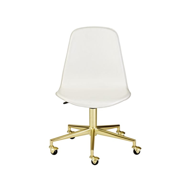 Kids Class Act White and Gold Desk Chair - Image 2