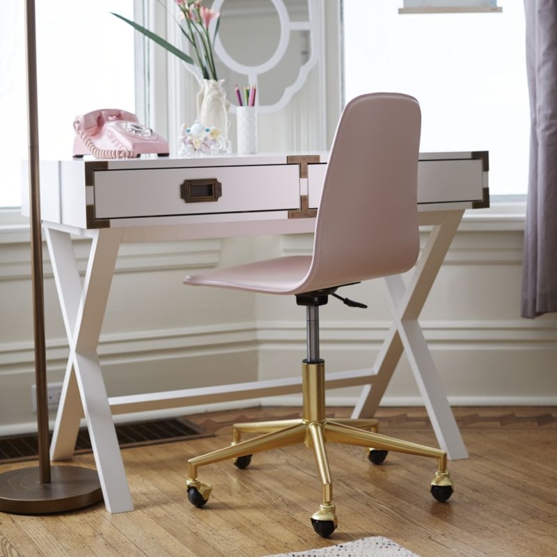 Kids Class Act Pink and Gold Desk Chair - Image 1