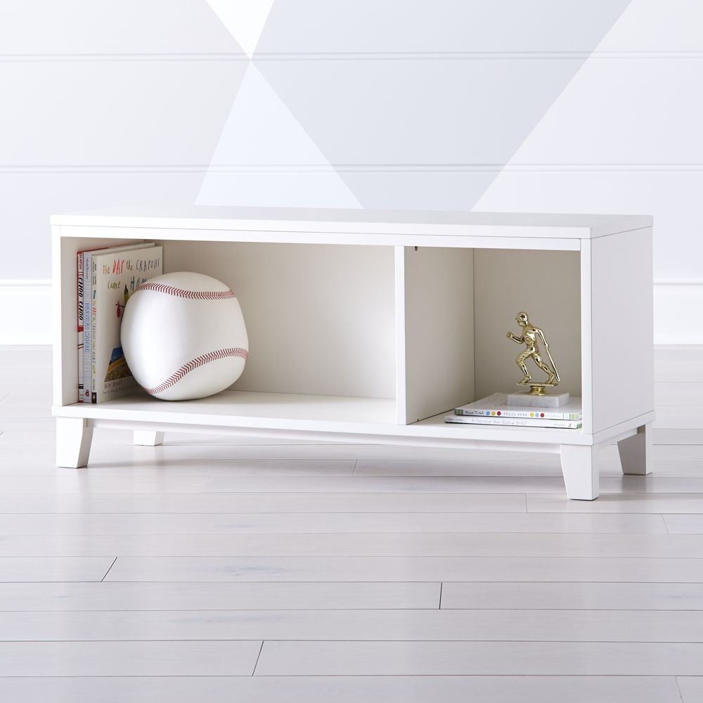 District Stackable 2-Cube Warm White Wood Bookcase - Image 0