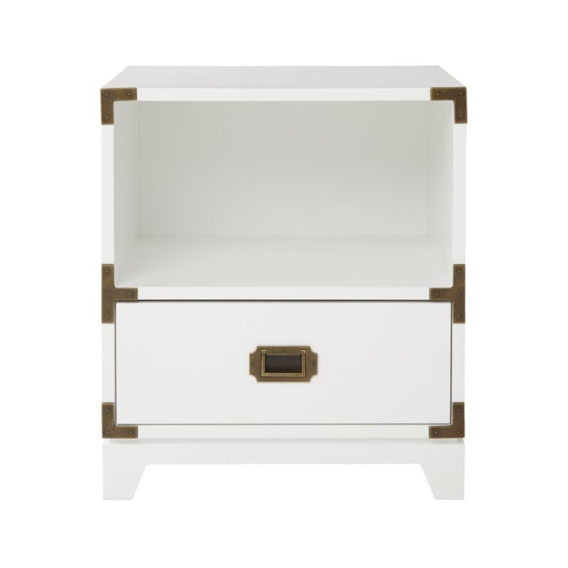 Kids White Campaign Nightstand - Image 0