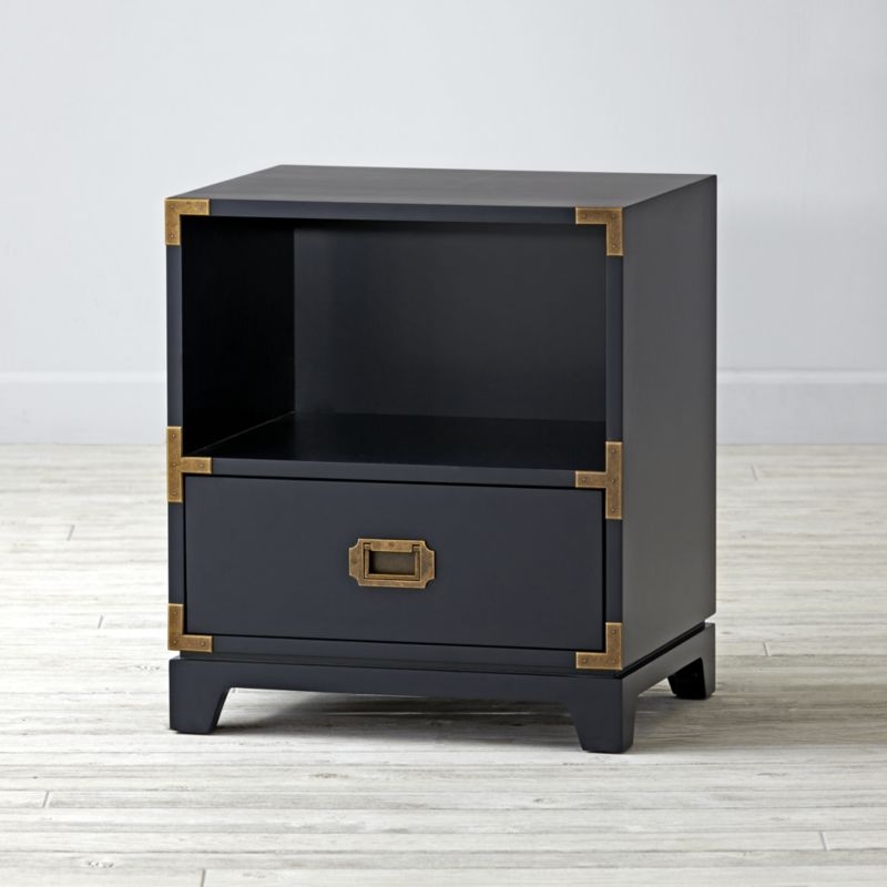 Kids Navy Blue Campaign Nightstand - Image 2
