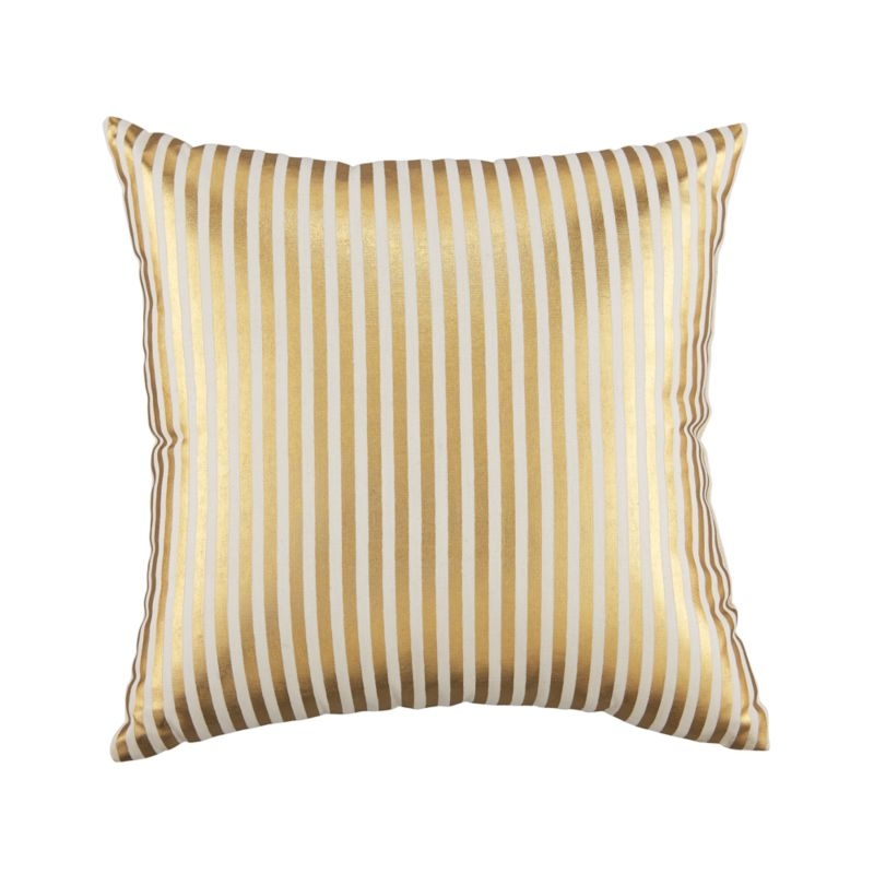 Gold Pinstripe Throw Pillow - Image 3