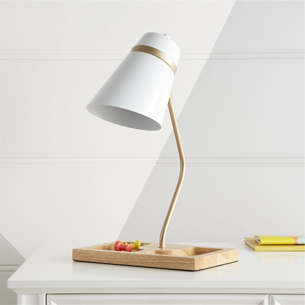 White Organizer Desk Lamp - Image 0