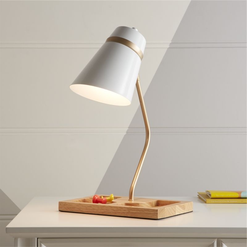 White Organizer Desk Lamp - Image 1