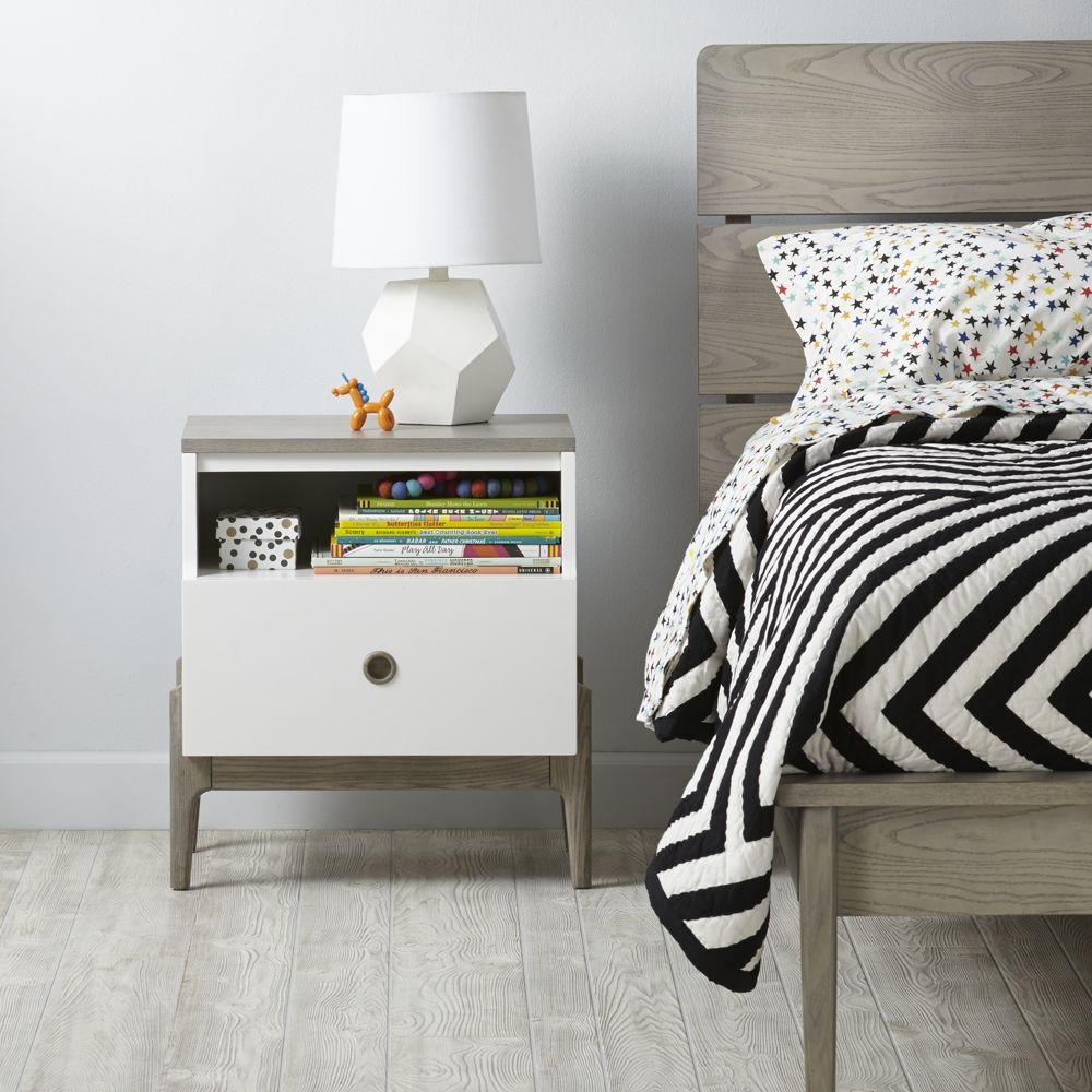 Kids Wrightwood Grey Stain and White Nightstand - Image 0