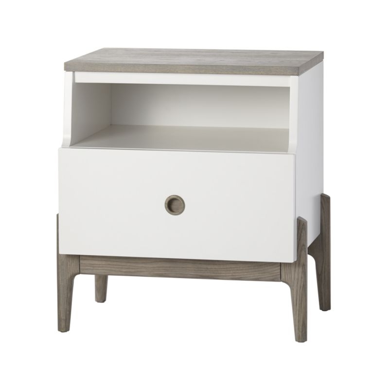 Kids Wrightwood Grey Stain and White Nightstand - Image 2