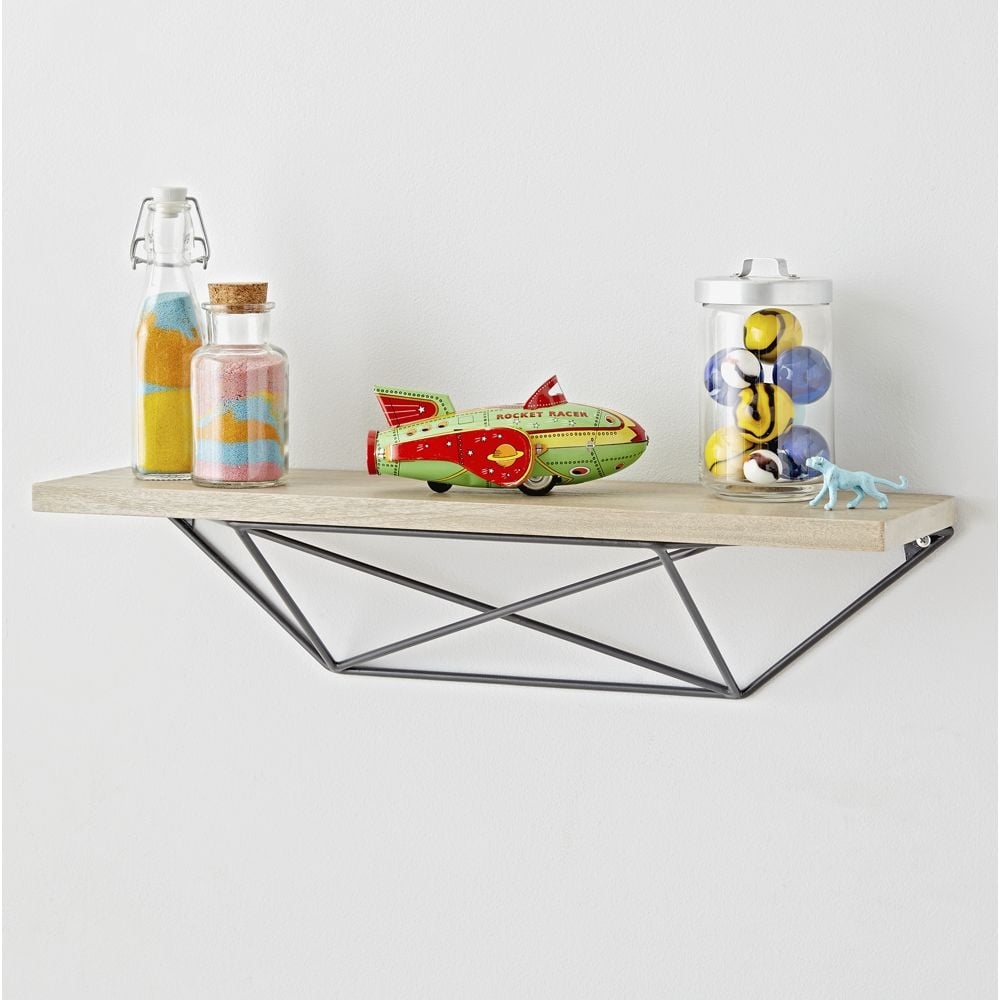 Metal and Wood Geometric Shelf - Image 0