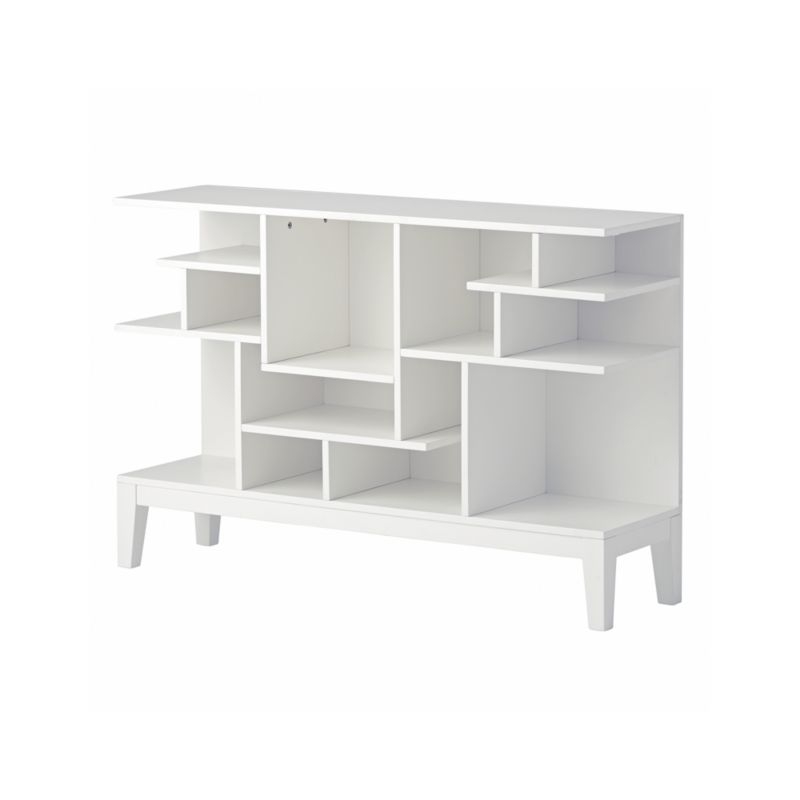 Maze Wide White Geometric Bookcase - Image 2
