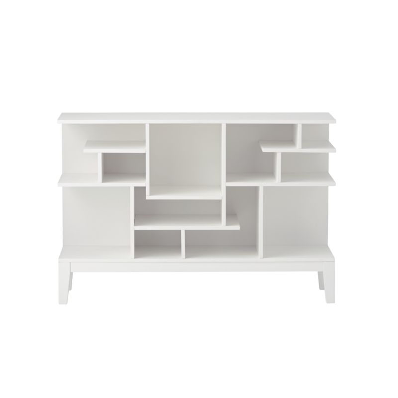 Maze Wide White Geometric Bookcase - Image 3