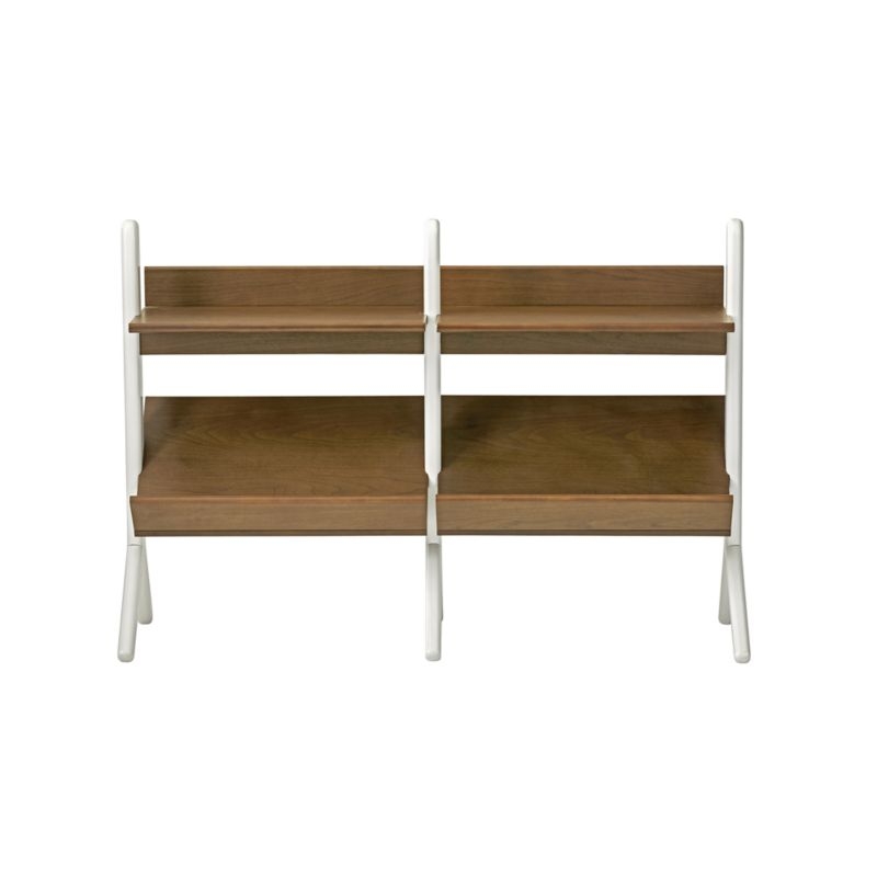 Danish Walnut and White Wide Bookcase - Image 3