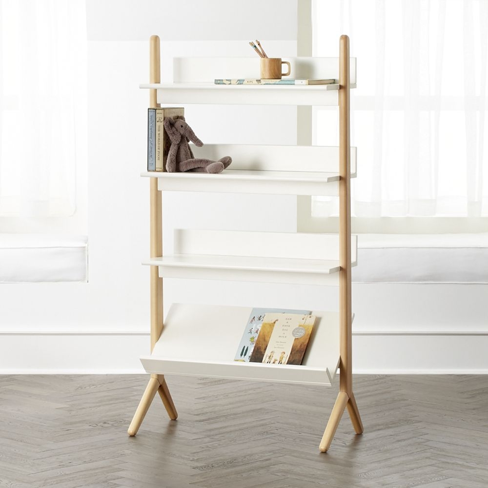 Danish White and Natural Tall Bookcase - Image 0