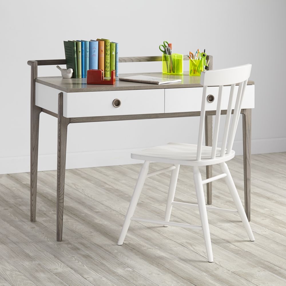 Kids Wrightwood Grey Stain and White Desk - Image 0